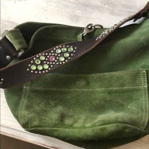 Tylie Malibu Hobo Shoulder Bag (Green Suede)